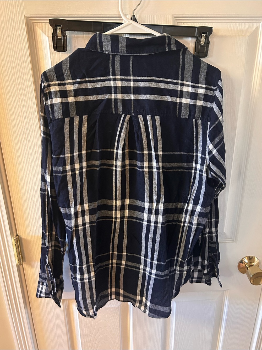 Lucky Brand Navy and White Plaid Button-Down Shirt - Picture 4 of 4